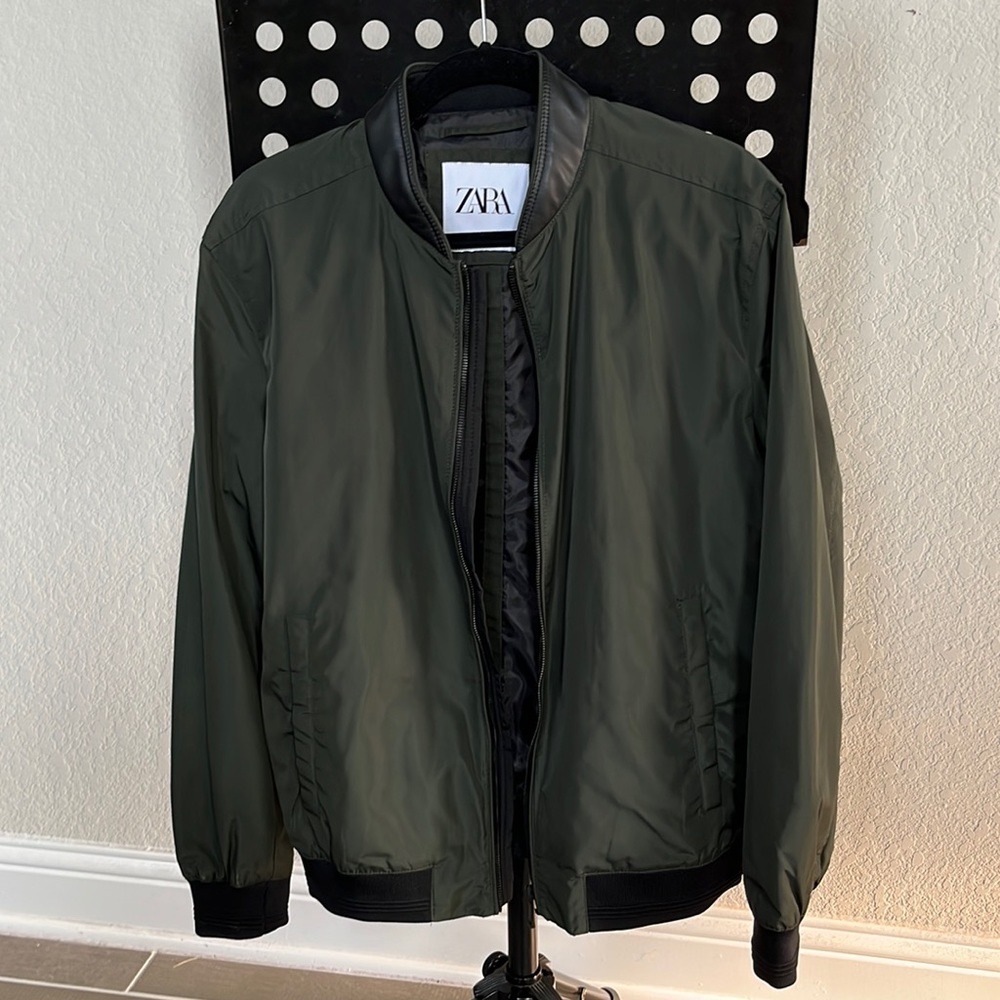 Zara Olive Bomber Jacket NWOT